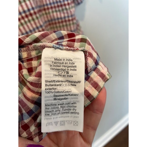 NWT Madewell Ginney Tie Front plus v neck NWT 2X gingham boxy short sleeve top - Picture 4 of 5